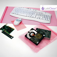 LabClean 2-layer ESD Rubber Mat, Tabletop, 36” x 33’, Color Blue