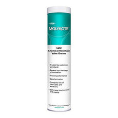 DuPont MOLYKOTE 3452 Chemical Resistant Valve Lubricant White 550 g Cartridge - 3452 GRSE 550G CART