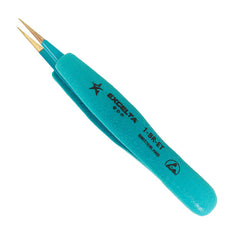 Excelta Tweezers 4 Star Straight Very Fine Point Epoxy Coated Brass Ergonomic - 1-BR-ET