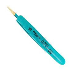 Excelta Tweezers 5 Star Straight Fine Point Epoxy Coated Ergonomic - SS-BR-ET