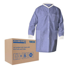 Kimberly Clark KT A8 Lab Coat,Blue,KnitCollar,2XL,25 - 10034
