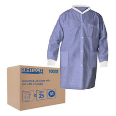 Kimberly Clark KT A8 Lab Coat,Blue,KnitCollar,MD,25 - 10031