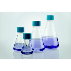 125ml PETG Erlenmeyer Flask, Flat base, Vent Cap, Sterile,1/pk, 24/cs - 781011