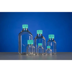 500mL Square shape PET Media Bottles, Sterile, 8/pk, 24/cs - 333001