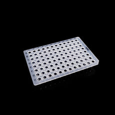 0.1ml 96 Well PCR Plate, No Skirt, Clear, H12 notch, 25/pk, 100/cs - 402101