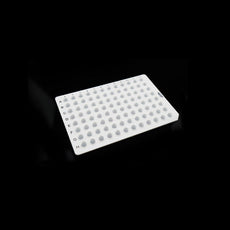 0.1ml 96 Well PCR Plate, No Skirt, White, H12 notch, 25/pk, 100/cs - 402111