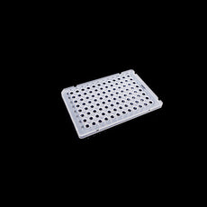 0.1ml 96 Well PCR Plate, Semi Skirt, Clear, A1 notch, 25/pk, 100/cs - 402401