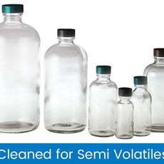 Qorpak Boston Round Bottles - Clear, Cleaned for Semi-Volatiles 12/Case - GLC-01210