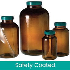 Qorpak Packer Bottles Safety Coated - Glass, Vacuum & Ionized 24/Case - GLC-14181