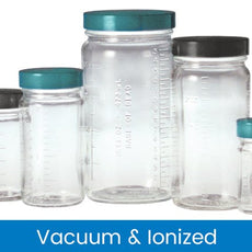 Qorpak Graduated Medium Round Bottle Beakers, Vacuum & Ionized 24/Case - 251190