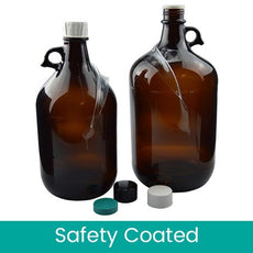 Qorpak Safety Coated Jugs - Amber 6/Case - 243863