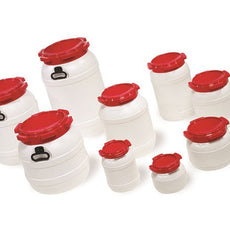 Qorpak CurTec HDPE Wide Neck Drums With Red PP Lids 10/Case - 248723