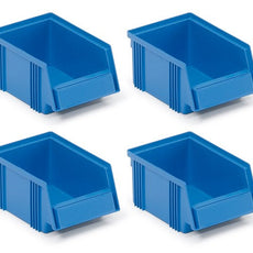 Treston Set of 4 Stacking bins, blue (6.5" x 4.13" x 2.95") - SBS4-1015-6