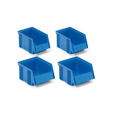 Treston Set of 4 stacking bins, blue (2) 1525-6 (2) 1520-6 - SBS4-2