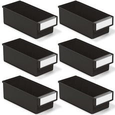 Treston Set of 6 ESD Shelf bins, black (11.81" x 5.20" x 3.94") - SBS6-3015-4ESD