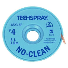 Techspray No-Clean Blue #4 Braid - 5' AS - 1823-5F