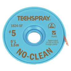 Techspray No-Clean Brown #5 Braid - 5' AS - 1824-5F