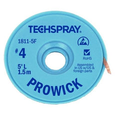 Techspray Pro Wick Blue #4 Braid - 5' AS - 1811-5F