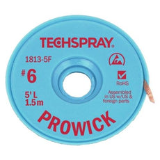 Techspray Pro Wick Red #6 Braid - 5' AS - 1813-5F