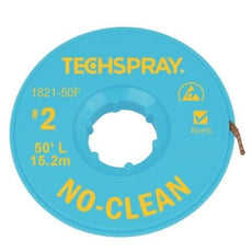 Techspray No-Clean Yellow #2 Braid - 50' AS - 1821-50F