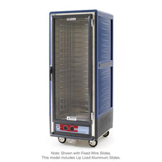C5 3 Series Holding Cabinet with Insulation Armour, Full Height, Heated Holding Module, Full Length Clear Door, Lip Load Aluminum Slides, 220-240V, 1681-2000W, Blue