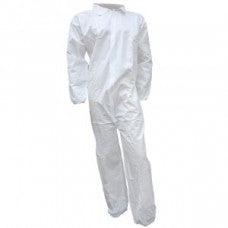 Coverall Microporous Zipper Front No Hood Or Boot Small White 25/CS