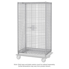 Super Erecta Heavy-Duty Dolly and Plate Caster Security Unit, Polished Stainless Steel, 28.0625" x 50.5" x 62" (Dolly and Casters Not Included)