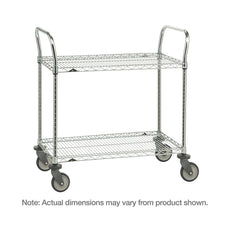 SP Series Utility Cart with 2 Stainless Steel Wire Shelves, 24" x 48" x 39"