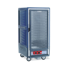 C5 3 Series Holding Cabinet with Insulation Armour, 3/4 Height, Heated Holding Module, Full Length Clear Door, Fixed Wire Slides, 120V, 1440W, Blue