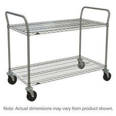 Metro 2SPN33ABR SP Series Utility Cart with 2 Brite Wire Shelves, 18" x 36" x 39"