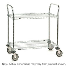 Metro 2SPN33DC SP Series Utility Cart with 2 Chrome Wire Shelves, 18" x 36" x 39"
