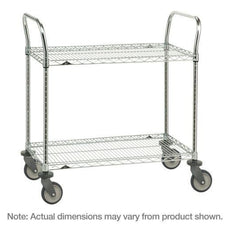Metro 2SPN33PS SP Series Utility Cart with 2 Stainless Steel Wire Shelves, 18" x 36" x 39"