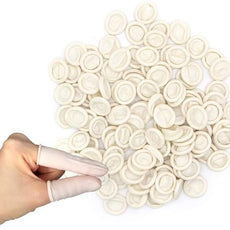 Disposable Vacuum Sealed Latex Finger Cots, Powered - 3.5 Mil, Natural, Small - 2CS