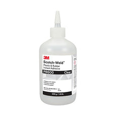 3M Scotch-Weld PR600 Plastic and Rubber Instant Cyanoacrylate Adhesive Clear 1 lb Bottle - PR600 1LB BOTTLE