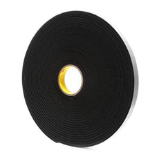 3M 4504 Foam Tape Single Coated Black 0.5 in x 18 yd Roll - 4504 1/2IN 18YDS