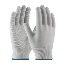 Seamless Knit Nylon / Carbon Fiber Electrostatic Dissipative (ESD) Glove with PVC Dot Grip, Gray, Small - 40-6411/S
