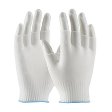 Light Weight Seamless Knit Nylon Clean Environment Glove - Half-Finger, White, Large - 40-736/L