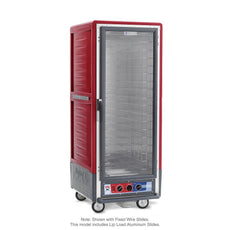 C5 3 Series Holding Cabinet with Insulation Armour, Full Height, Moisture Module, Full Length Clear Door, Lip Load Aluminum Slides, 120V, 2000W, Red