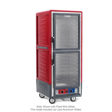 C5 3 Series Holding Cabinet with Insulation Armour, Full Height, Moisture Module, Dutch Clear Doors, Lip Load Aluminum Slides, 220-240V, 1681-2000W, Red
