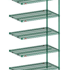 Metro 5AN367K3 Super Erecta 5-Shelf Industrial Wire Shelving Add-On Unit, Metroseal Green Epoxy, 18" x 60" x 74"