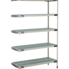 MetroMax i 5AX357GX3 5-Shelf Plastic Industrial Shelving Add-On Unit, 18" x 48" x 74"