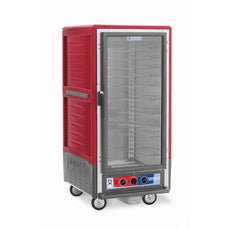 C5 3 Series Holding Cabinet with Insulation Armour, 3/4 Height, Moisture Module, Full Length Clear Door, Universal Wire Slides, 120V, 2000W, Red