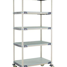 MetroMax i 5X537EGX3 5-Shelf Industrial Plastic Shelving Mobile Cart, Solid Bottom Shelf, 24" x 36" x 79.3125"