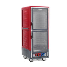 C5 3 Series Holding Cabinet with Insulation Armour, Full Height, Combination Module, Dutch Clear Doors, Fixed Wire Slides, 120V, 2000W, Red