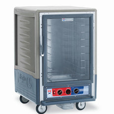 C5 3 Series Holding Cabinet with Insulation Armour, 1/2 Height, Moisture Module, Full Length Clear Door, Fixed Wire Slides, 120V, 2000W, Gray
