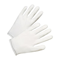 70 Denier Tricot Inspection Glove with Rolled Hem Cuff, White, Large - 905/L