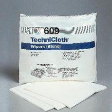TechniCloth® 9" x 9" (23 cm x 23 cm) double bagged nonwoven, cellulose/polyester-blend wipers Cs/3,000