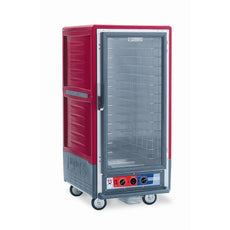C5 3 Series Holding Cabinet with Insulation Armour, 3/4 Height, Moisture Module, Full Length Clear Door, Fixed Wire Slides, 120V, 2000W, Red