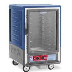 C5 3 Series Holding Cabinet with Insulation Armour, 1/2 Height, Heated Holding Module, Full Length Clear Door, Universal Wire Slides, 120V, 1440W, Blue