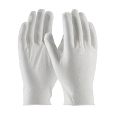 Premium, Light Weight Cotton Lisle Inspection Glove with Unhemmed Cuff - 10.5", White - 97-500/10